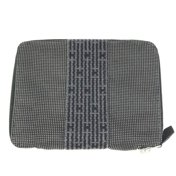 HERMES Zip Around Her Line System notebook stationery Notebook cover Canvas gray - Picture 1 of 10